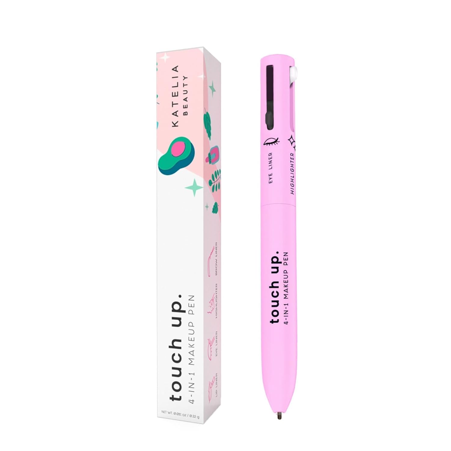 4-In-1 Makeup Pen Touch-Up Pen Makeup Eyebrow Pencil Waterproof 4 Colors Multi-Function Makeup Beauty Pen