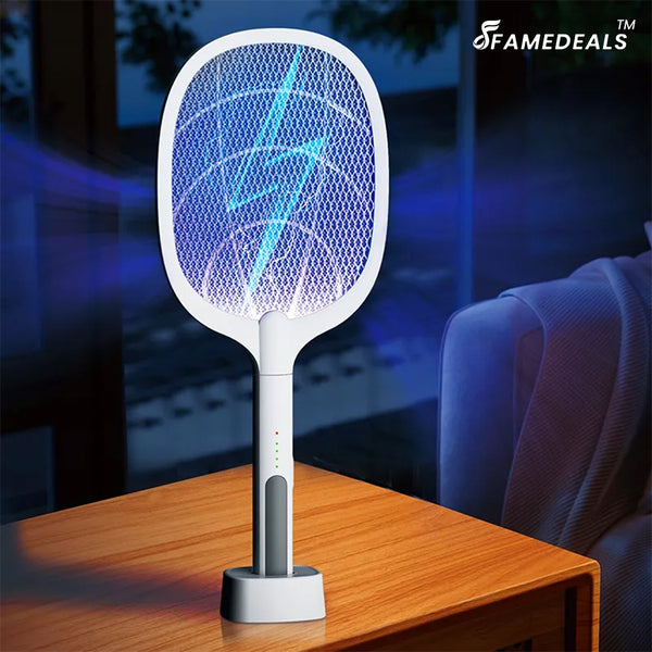 Famedeals ™ - 2-In-1 Rechargeable Fly Mosquito Kiler Racket