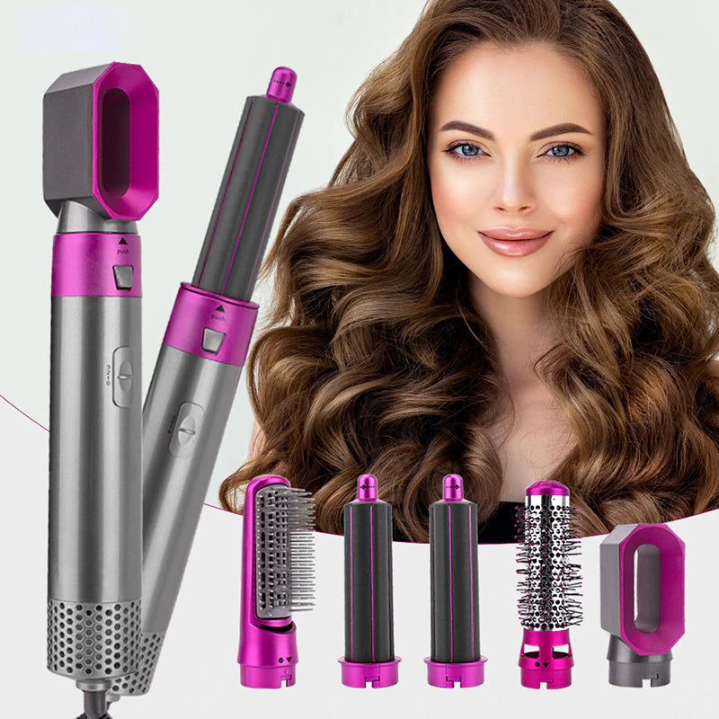 Famedeals.pk™ - 5-in-1 Hair Dryer, Hot Air Blower Styler & Volumizer 5 in 1 Hair Brush,Negative Ion Ceramic Blow Dryer Brush for Women