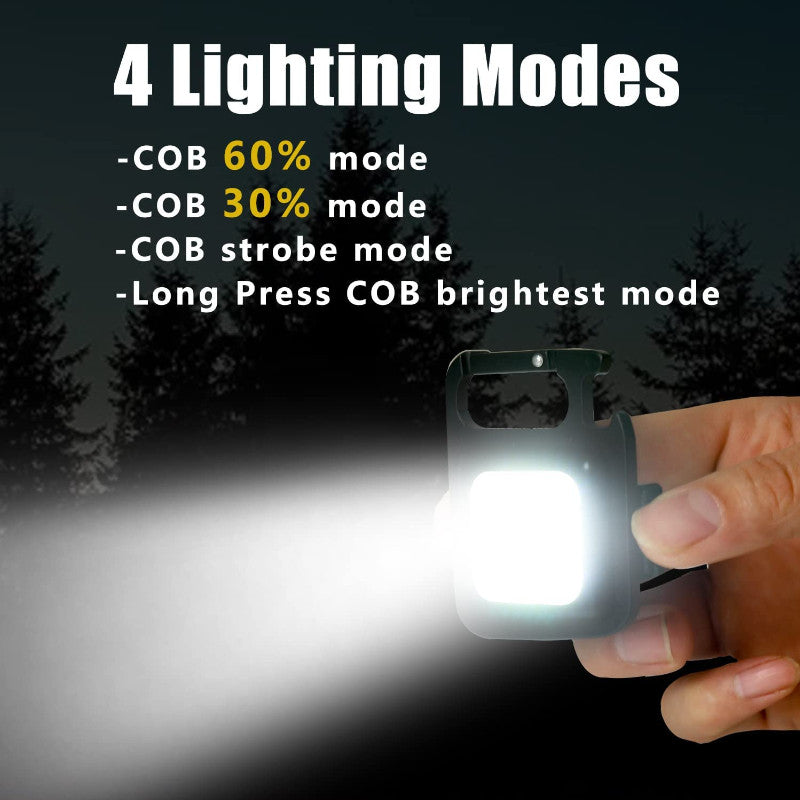 Mini LED Working Light Multifunctional Glare COB Keychain Light Rechargeable