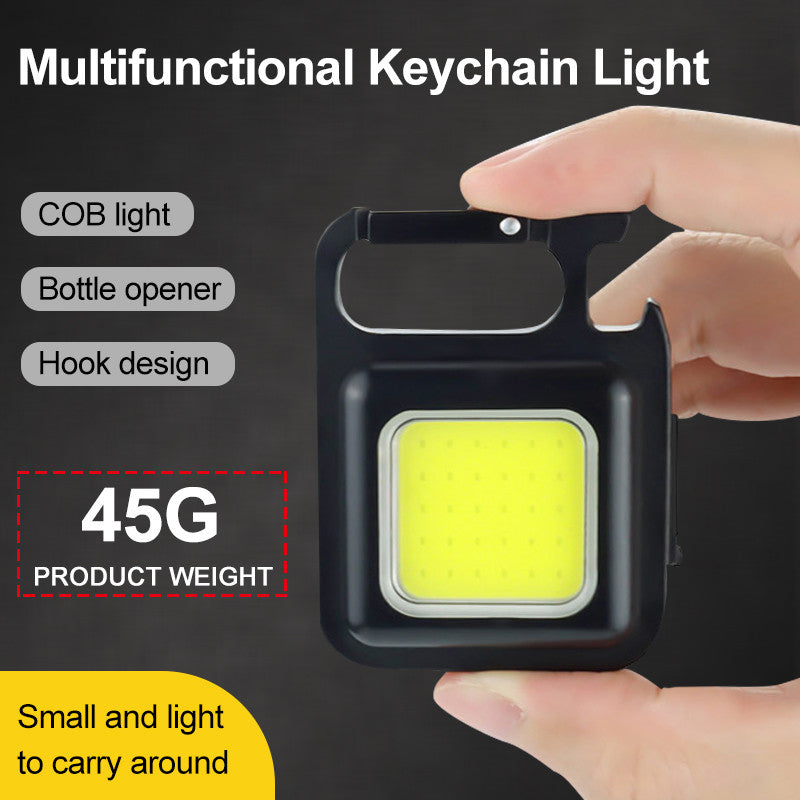 Mini LED Working Light Multifunctional Glare COB Keychain Light Rechargeable