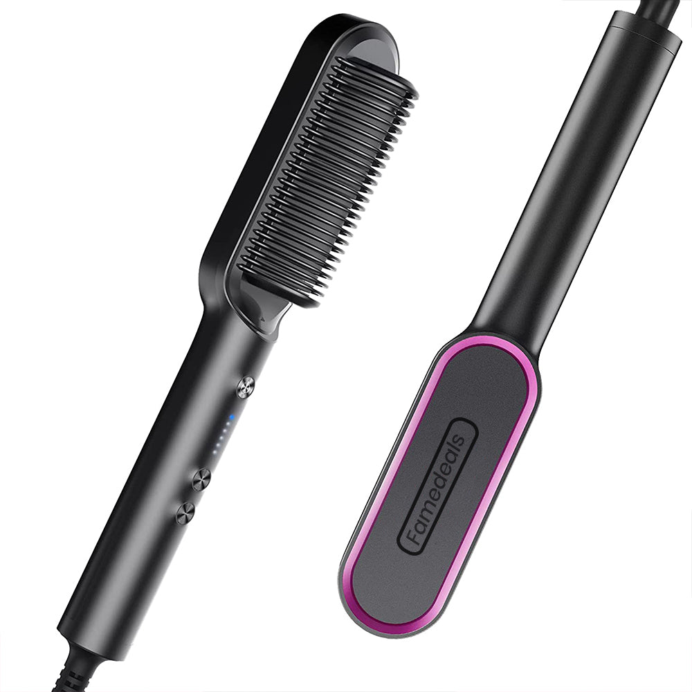 2 In 1 Hair Straightener Comb With 5 Temp 20s Fast Heating & Anti-Scald -  [FREE DELIVERY]